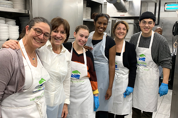 Serving dinner at Montreal's Welcome Hall Mission