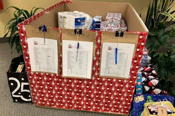 We teamed up to provide 3 families with all the necessities for a full Christmas dinner plus a few gifts We teamed up to provide 3 families with all the necessities for a full Christmas dinner plus a few gifts